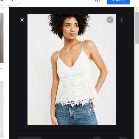 A&F white lace peplum tank, Sz. S - Picture 4 of 7